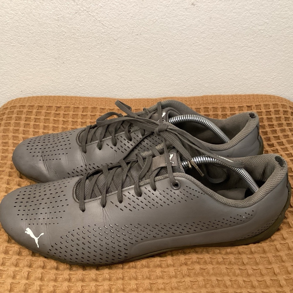Puma Drift Cat 5 Ultra Mens Sz 13 Gray Leather‎ Perforated Shoes Sneakers - Picture 3 of 11